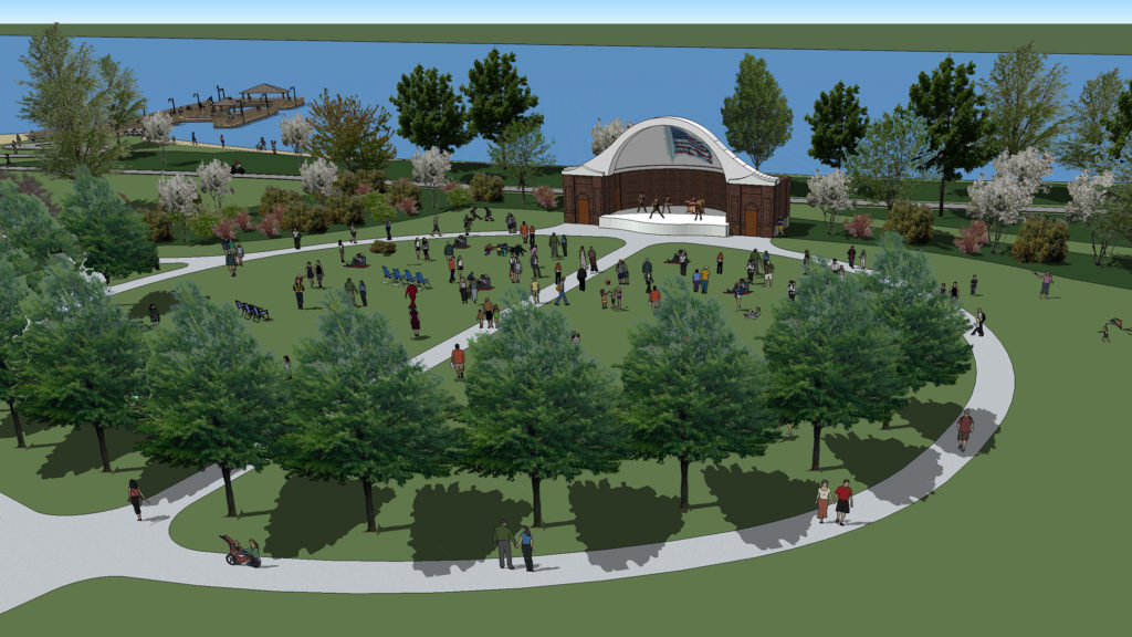 Bayview Park Bandshell Aerial Rendering