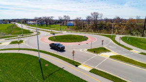 WIS 142, McCanna Parkway Roundabout Being Driven